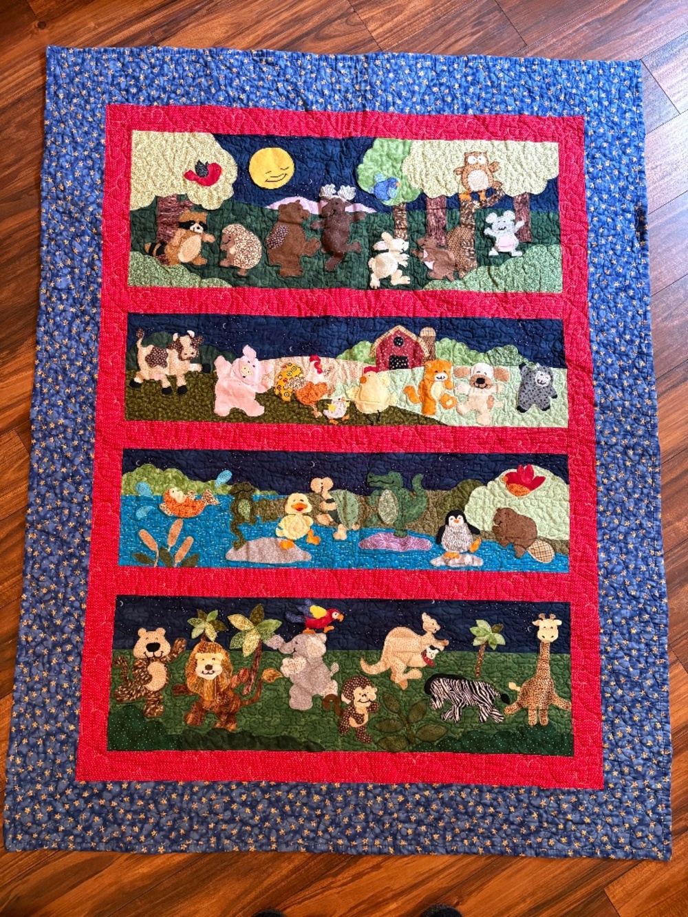 Handmade Quilt Baby Toddler Animal Applique